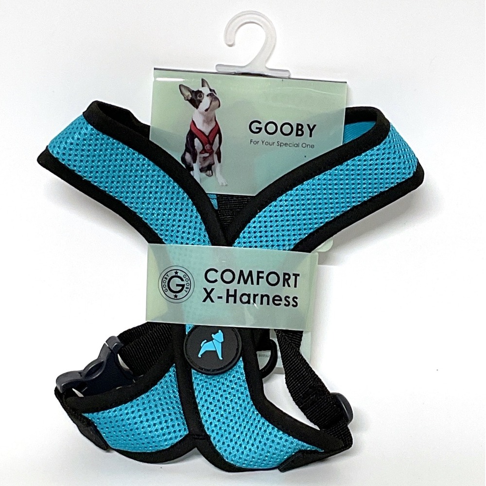 Gooby Comfort X-Harness Turquoise Medium Choke Free Mesh Dog Harness 10803-M